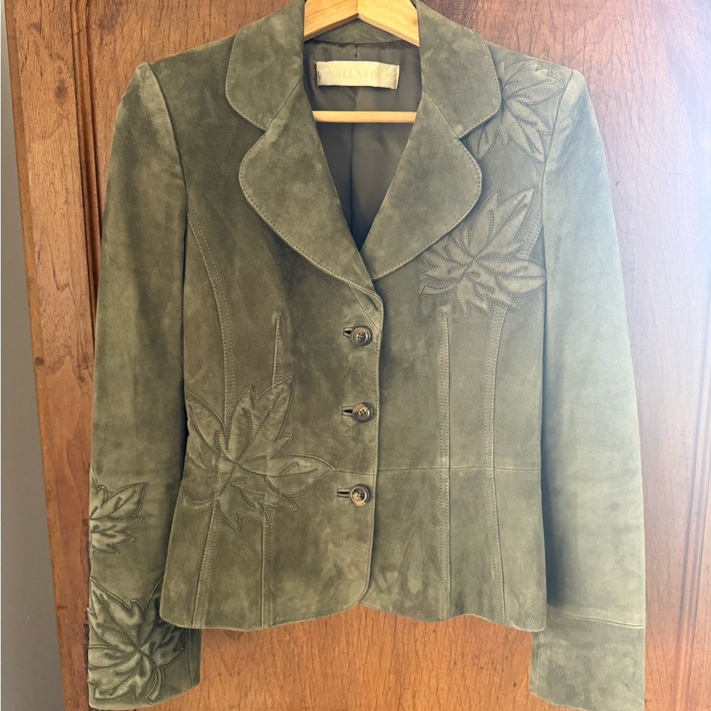 Valentino Forest Green Suede Blazer
